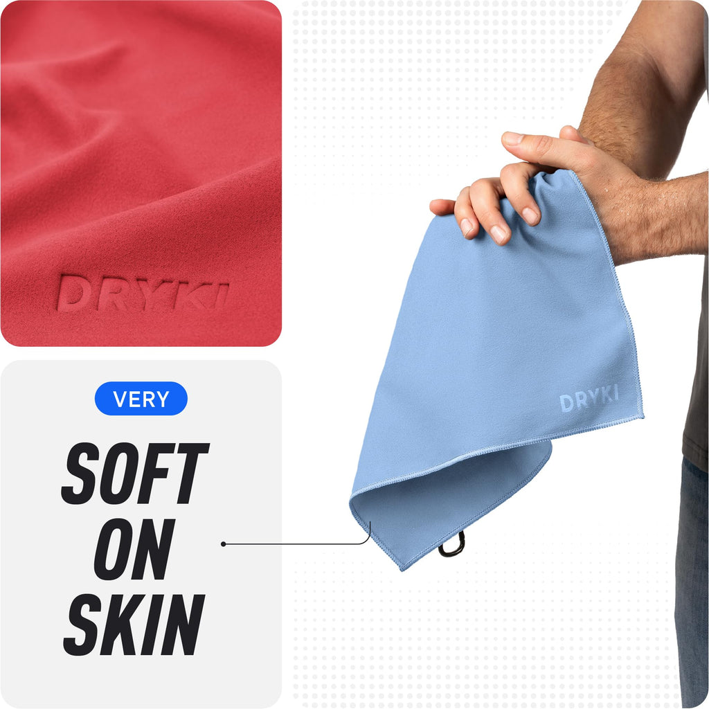 DRYKI Pocket-Sized Sweat Towels - The Original Sweat Absorbing Handkerchiefs - Quick-Dry Microfiber Sweat Rags for Face, Hands, & Body - Men & Women - Gym, Sports, and Work (Desert: 5 Pack)