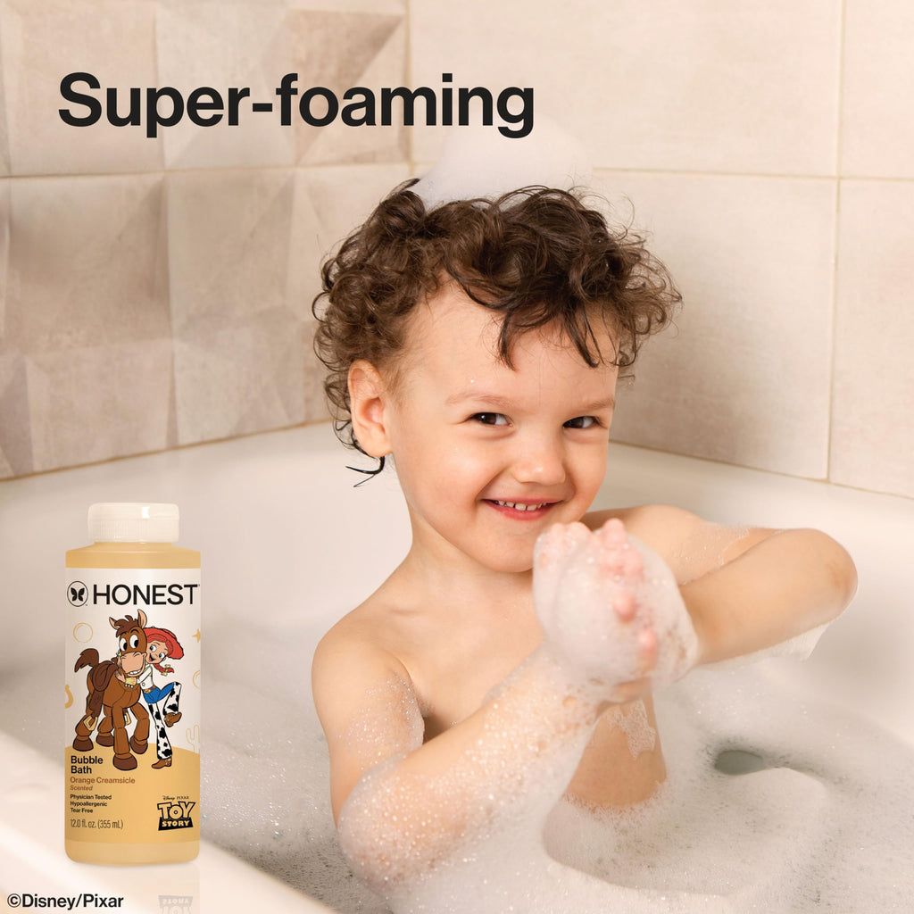 The Honest Company Foaming Bubble Bath, Naturally Derived, Tear-free, Hypoallergenic, Citrus Vanilla Refresh, 12 fl oz