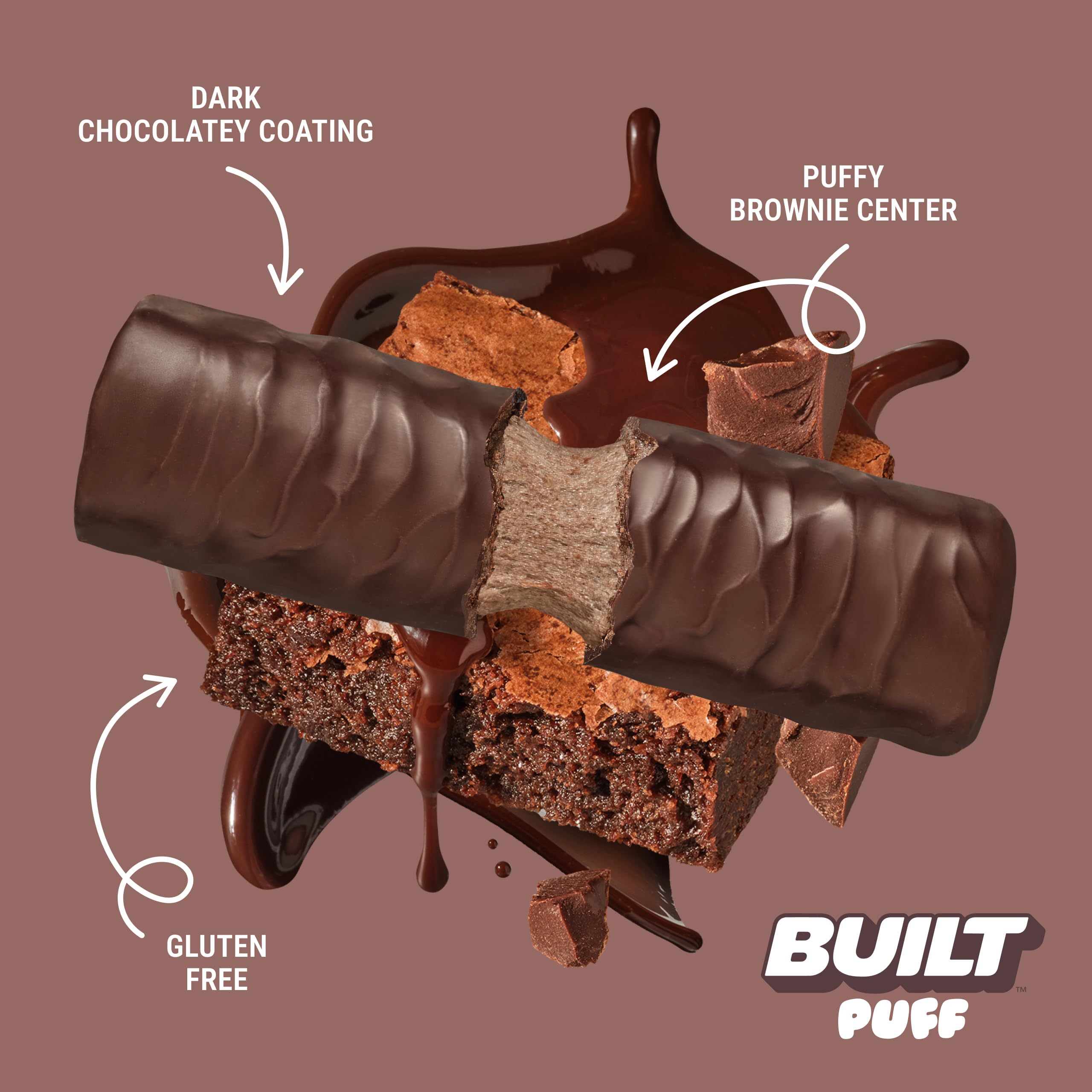 BUILT Bar Puff Protein Bars - Variety Pack - 15-17g Protein Snack Bars with Collagen - Calorie Conscious & Gluten Free - 12 Count, Variety May Vary | Protein Snack Bars with Collagen, Calorie Conscious, Gluten Free