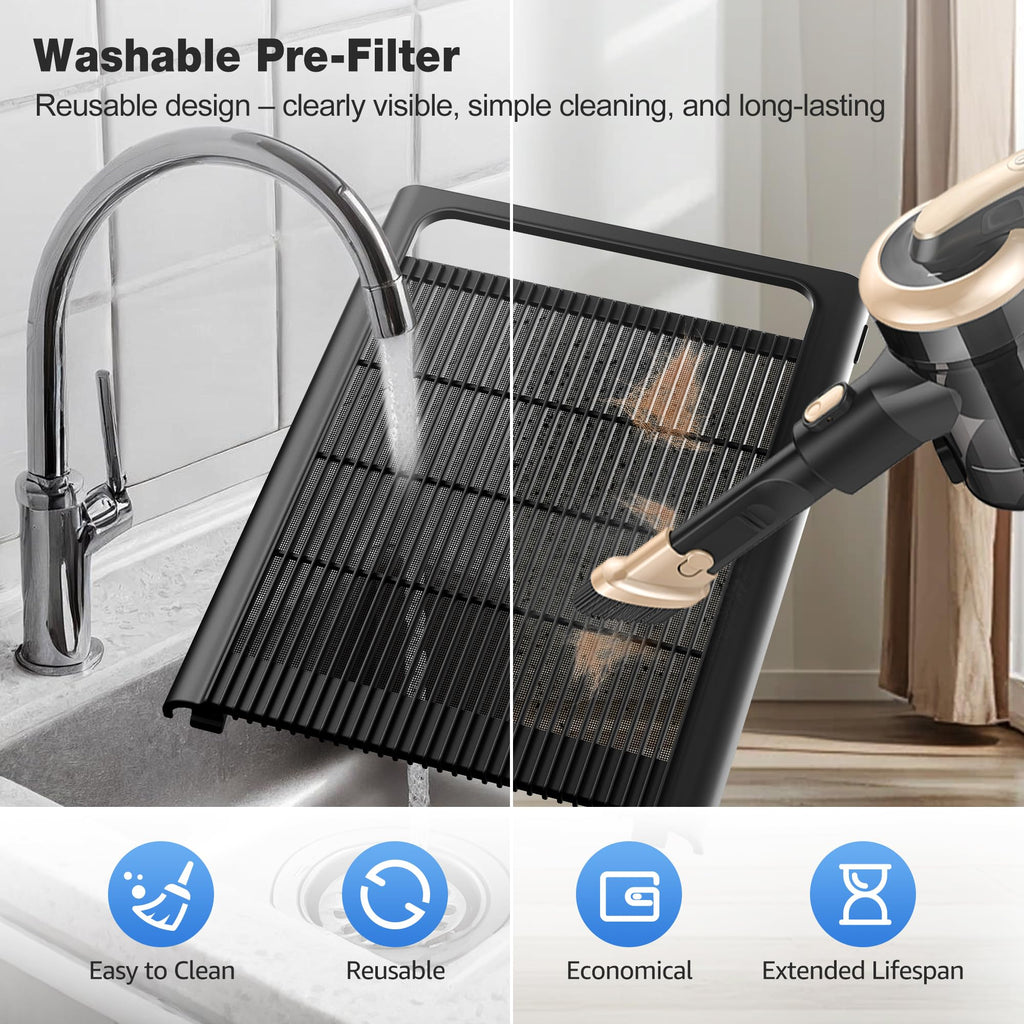 KNKA Air Purifier for Home Bedroom Large Room Up to 1,695 Ft² in 1 Hr, HEPA Sleep Mode Air Cleaner with Washable Pre-Filter, AHAM VERIFIDE, AQI Display, Pet Mode for Pets, Dust, Pollen, APH4000, Black