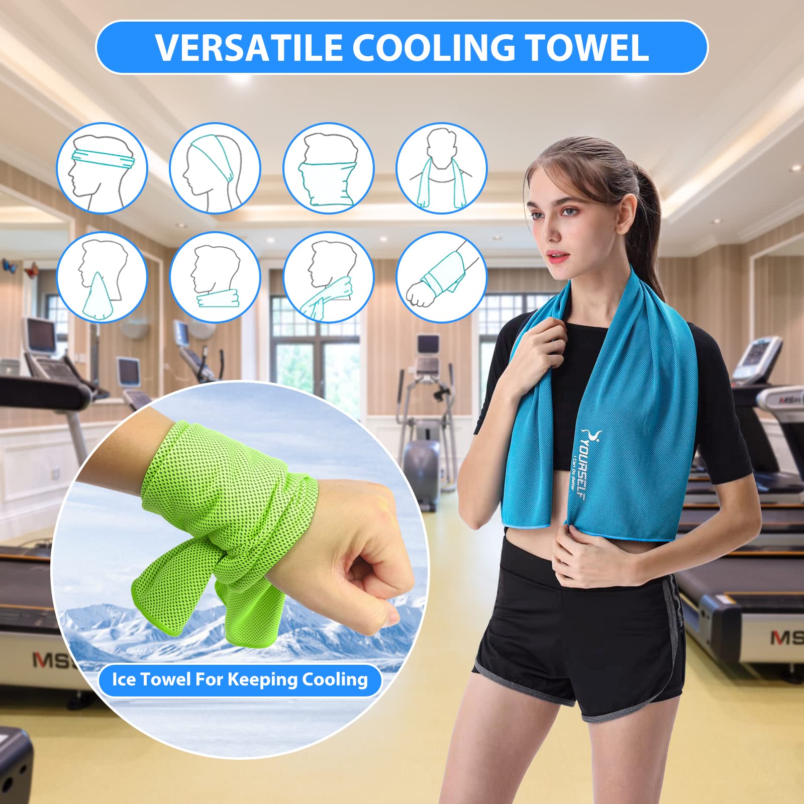 SYOURSELF Cooling Towel, Cooling Towels for Neck,40" x 12"Ice Towel for Instant Cooling Relief, Soft Breathable Chilly Towel, Perfect Yoga, Golf, Sports, Gym, Workout, Athletes Towel (1PC-Orange)