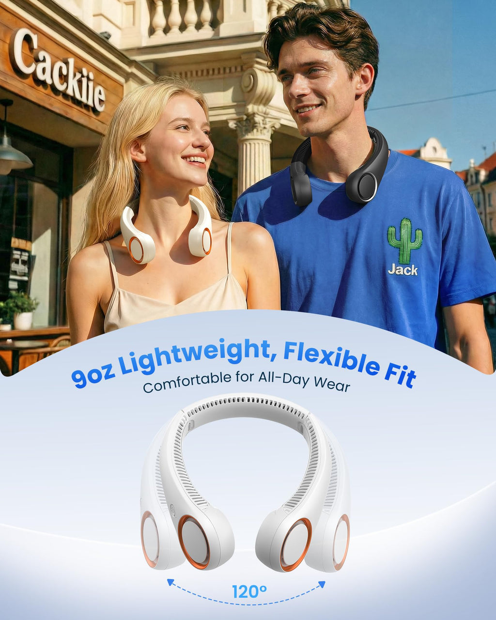 Gaiatop Portable Neck Fan Rechargeable, Hands-Free Cooling, 23.5hrs Runtime, Battery Powered Personal Wearable Fan Quiet, Summer Outdoor Travel Essentials, Birthday Gifts for Women Men Teens, Black