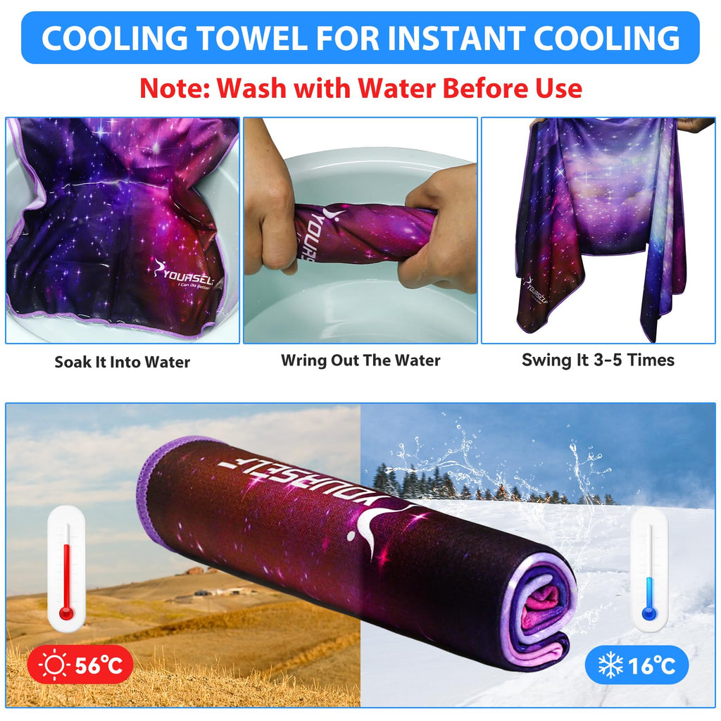 SYOURSELF Cooling Towel, Cooling Towels for Neck,40" x 12"Ice Towel for Instant Cooling Relief, Soft Breathable Chilly Towel, Perfect Yoga, Golf, Sports, Gym, Workout, Athletes Towel (1PC-Orange)