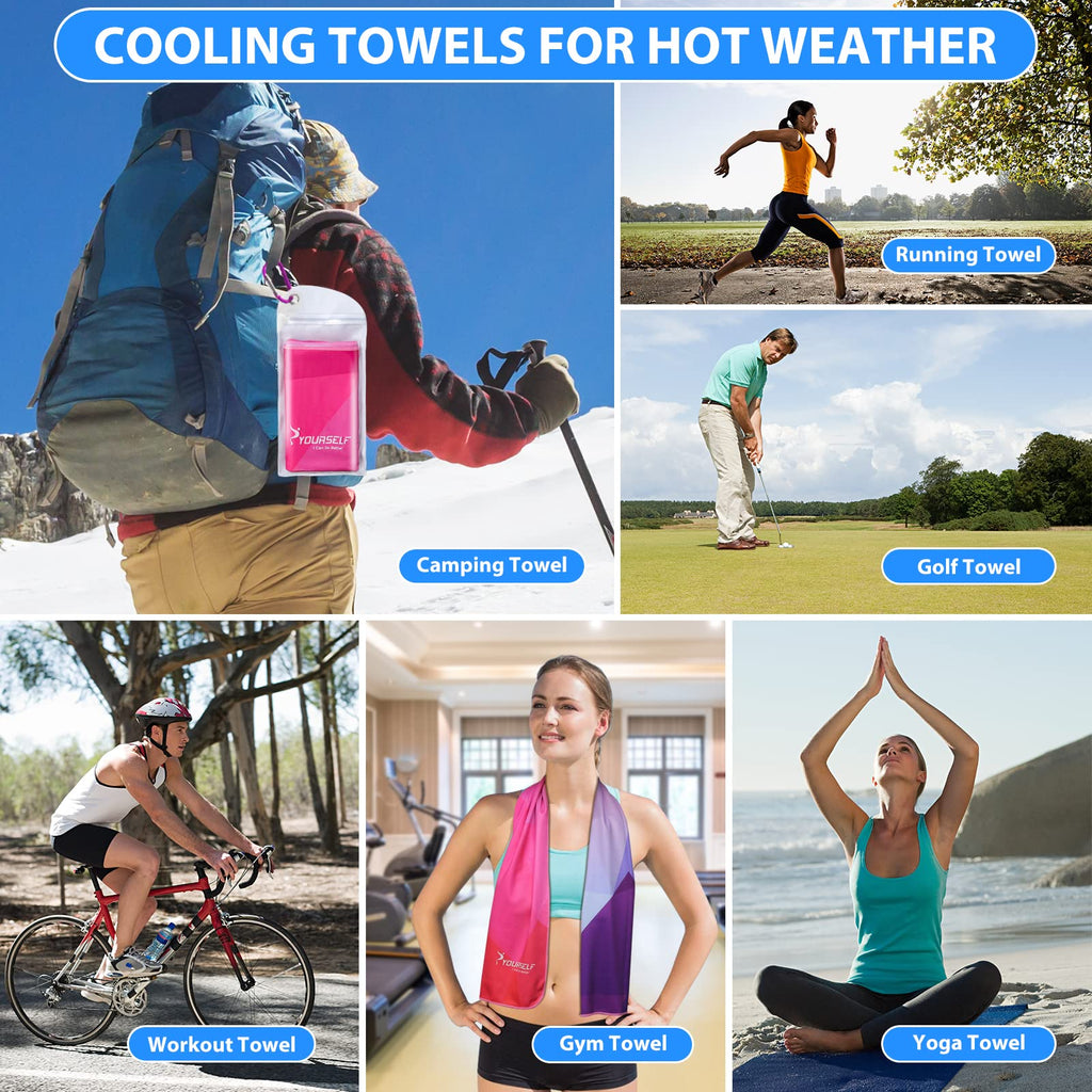 SYOURSELF Cooling Towel, Cooling Towels for Neck,40" x 12"Ice Towel for Instant Cooling Relief, Soft Breathable Chilly Towel, Perfect Yoga, Golf, Sports, Gym, Workout, Athletes Towel (1PC-Orange)