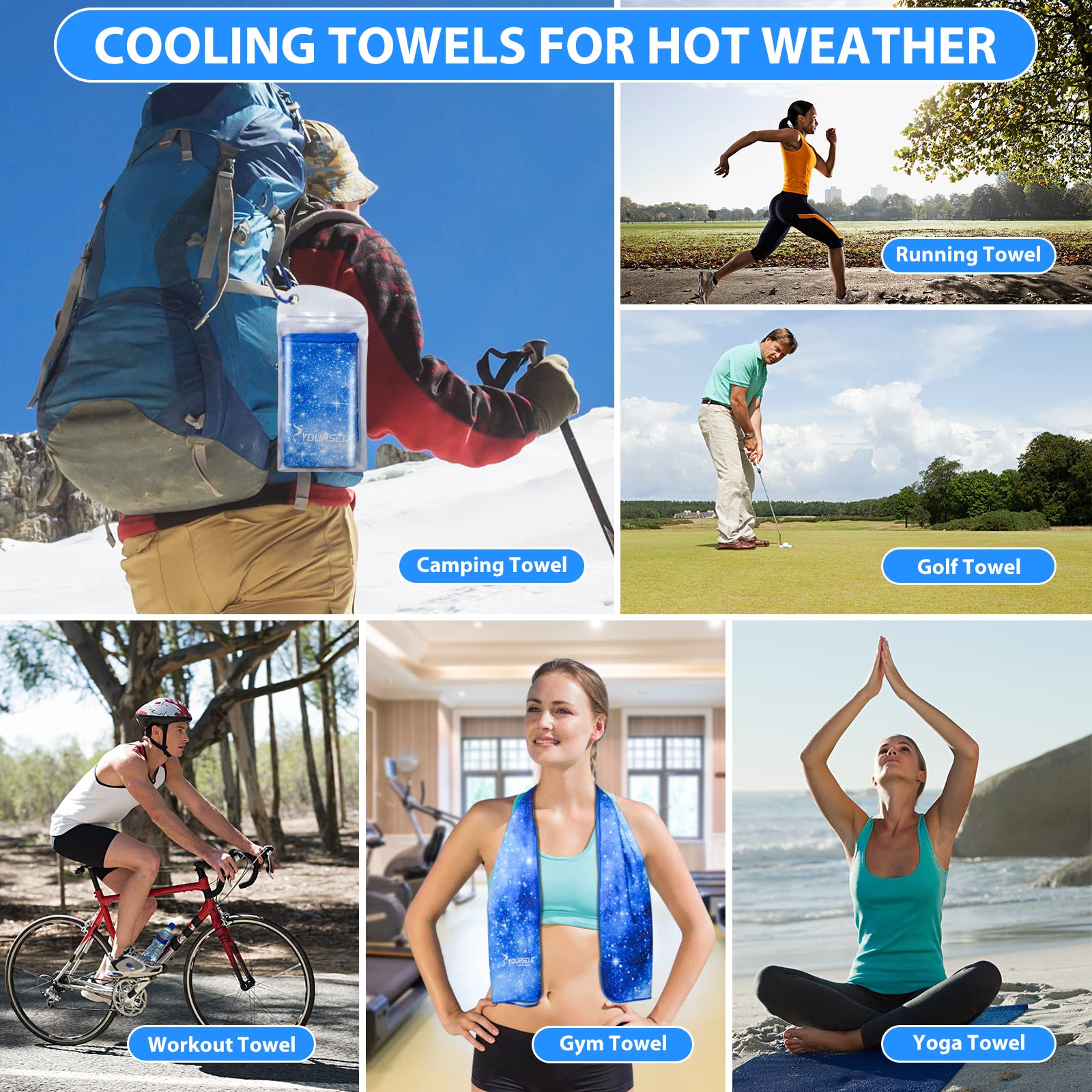 SYOURSELF Cooling Towel, Cooling Towels for Neck,40" x 12"Ice Towel for Instant Cooling Relief, Soft Breathable Chilly Towel, Perfect Yoga, Golf, Sports, Gym, Workout, Athletes Towel (1PC-Orange)