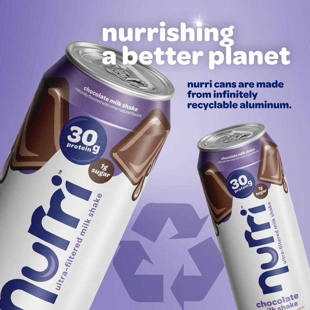 Nurri - 30g Protein Ultra Filtered Milk Shake – Mocha- with Caffeine for Energy, Lactose Free, Low Sugar, 150 Calories, 10 Vitamins and Minerals - 11 fl oz, 10 Cans