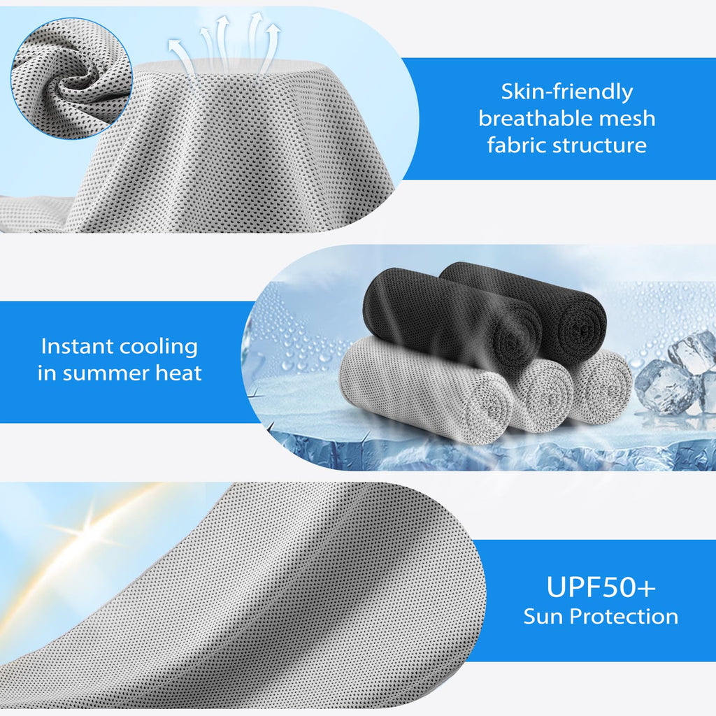 Cooling Towels - 5 Pack Gym Towels, Gym Towel for Working Out, Yoga Towel, Quick Dry Towel for Running, Camping, Fitness & More Activities