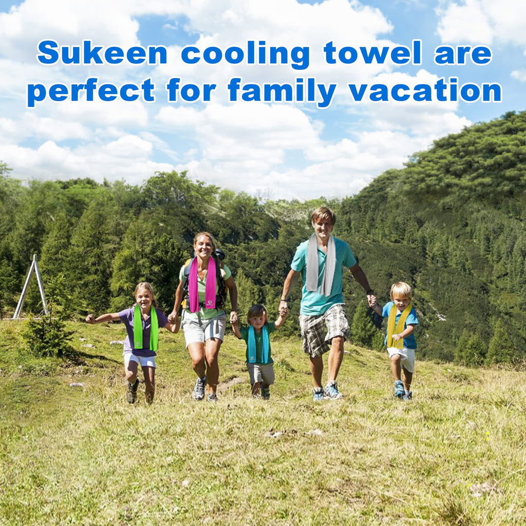 Sukeen 4 Pack Cooling Towels for Hot Weather 40"x12", Gym Towels for Men and Women, Soft Breathable Workout Towels for Yoga, Running, Sport, & More