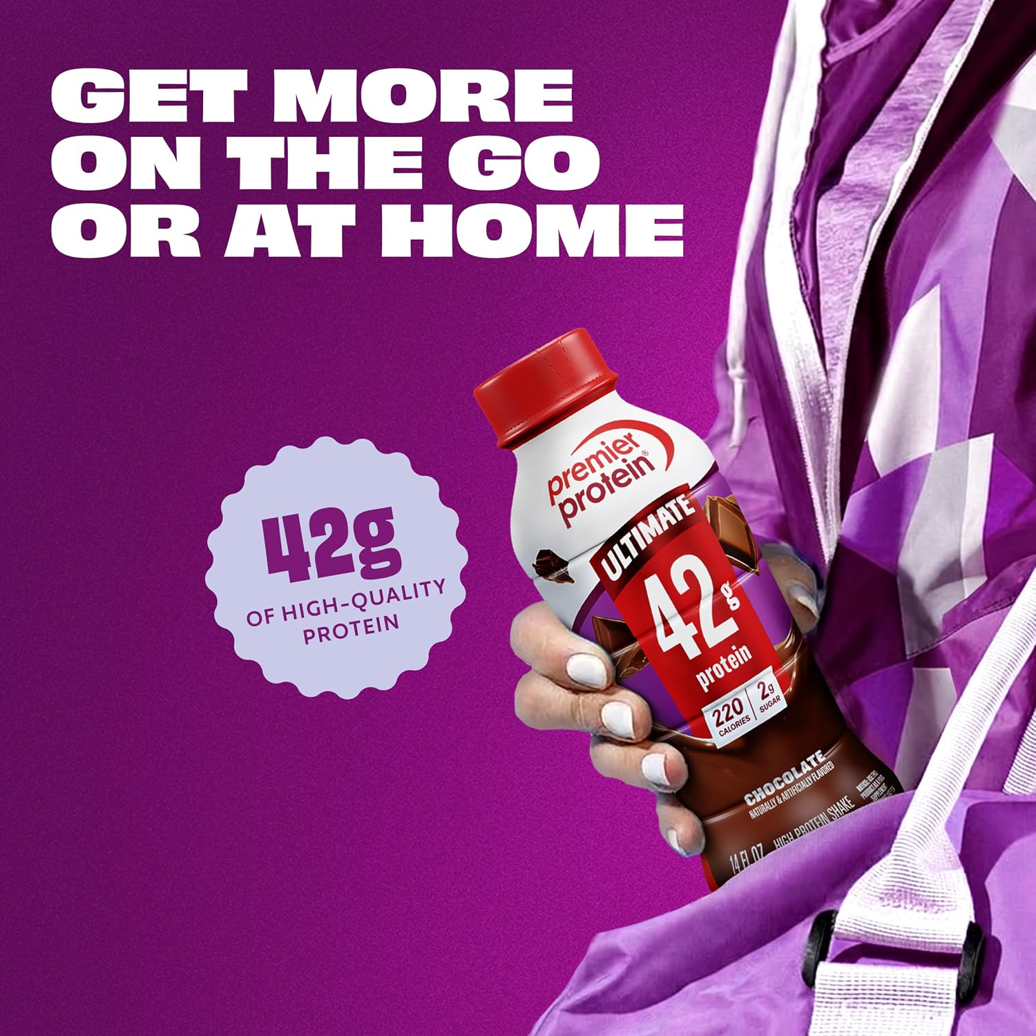 Premier Protein ULTIMATE High Protein Shake, 42g Protein, 2g Sugar, Chocolate, 14 fl oz (12 Pack)