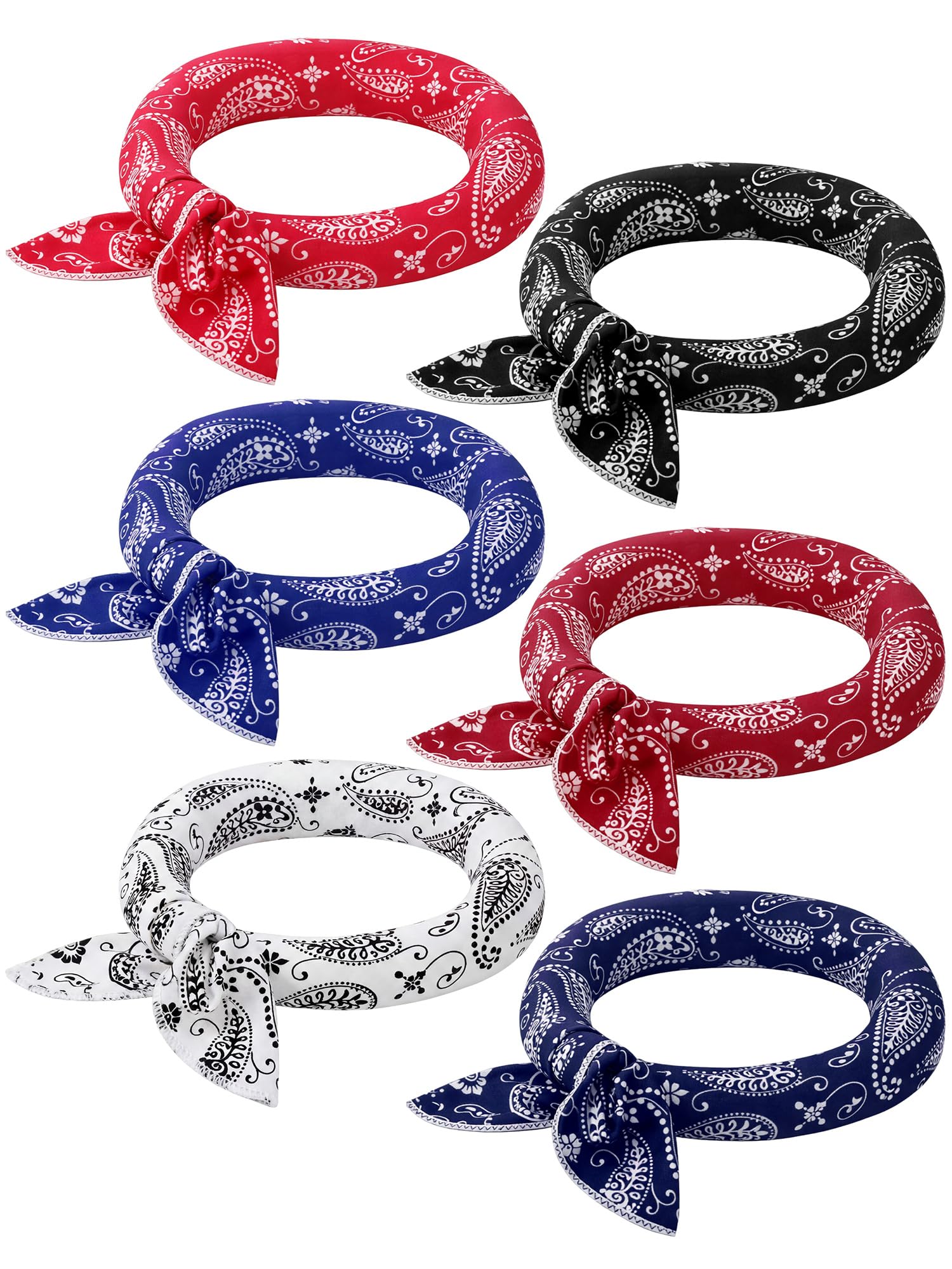 Coume 6 Pack Cooling Neck Wraps Neck Cooler Ice Bandanas Scarf for Hot Weather Summer Ultra Running Walking Riding Women Men