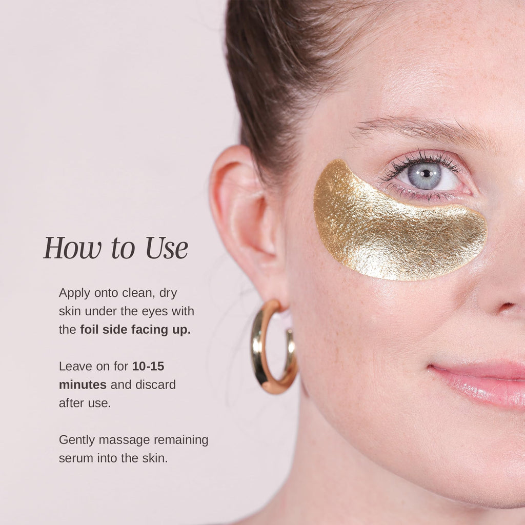 Wander Beauty Baggage Claim - Rose Gold Foil Under Eye Patches For Dark Circles and Puffiness - Under Eye Mask Depuffs & Firms - Brightening Eye Mask for Under Eye Bags (6 Pairs)