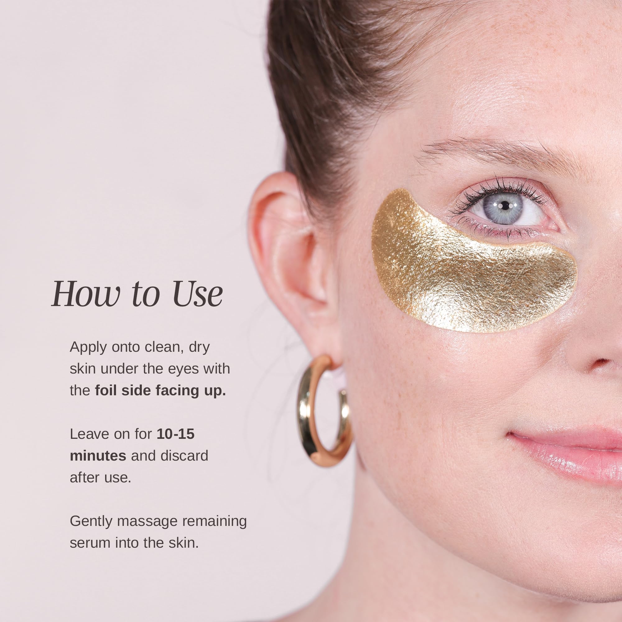 Wander Beauty Baggage Claim - Rose Gold Foil Under Eye Patches For Dark Circles and Puffiness - Under Eye Mask Depuffs & Firms - Brightening Eye Mask for Under Eye Bags (6 Pairs)