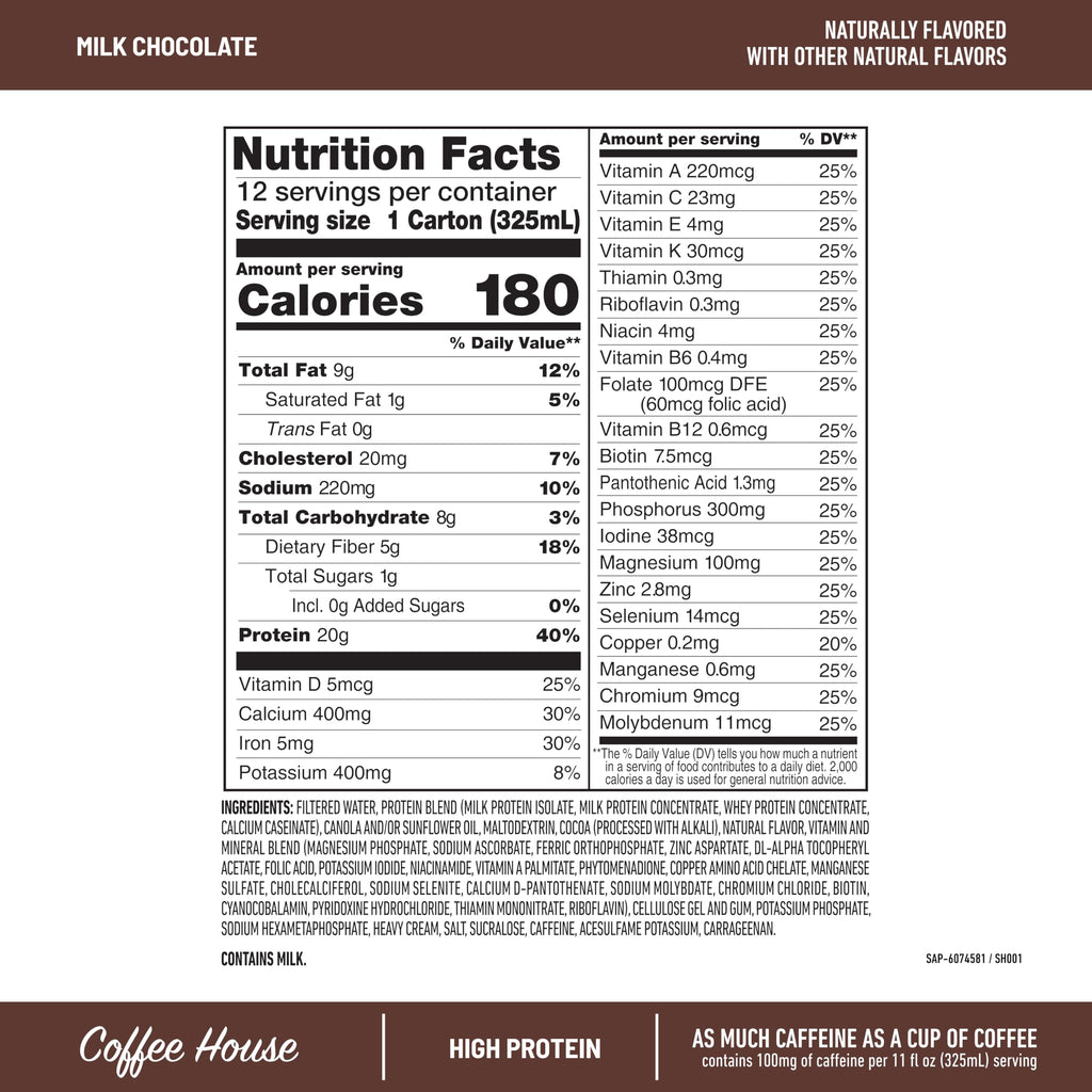 SlimFast Protein Shake, Vanilla- 20g Protein, Meal Replacement Shake Ready to Drink, High Protein with Low Carb and Low Sugar, 24 Vitamins and Minerals, 12 Count (Pack of 1) (Packaging May Vary)