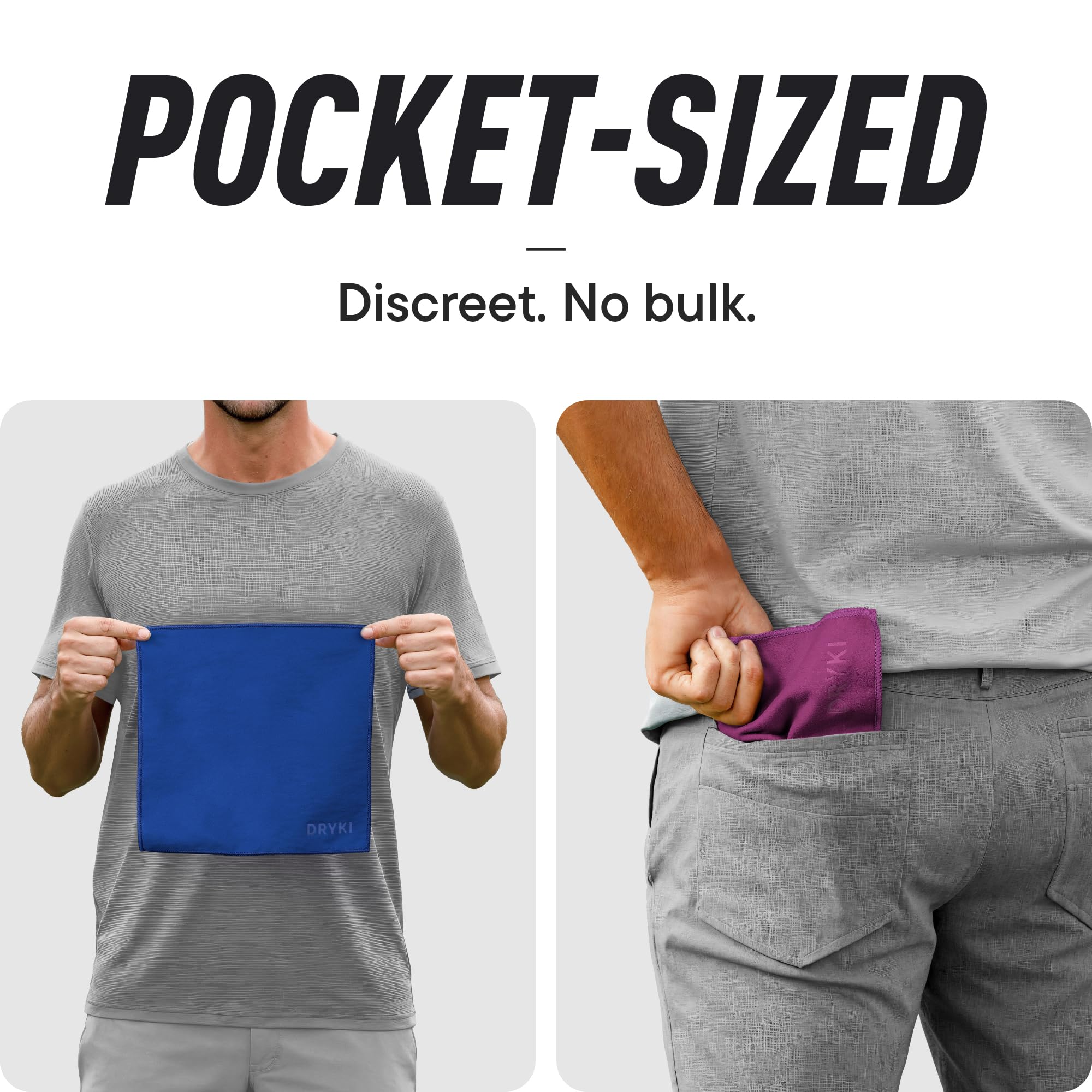 DRYKI Pocket-Sized Sweat Towels - The Original Sweat Absorbing Handkerchiefs - Quick-Dry Microfiber Sweat Rags for Face, Hands, & Body - Men & Women - Gym, Sports, and Work (Desert: 5 Pack)