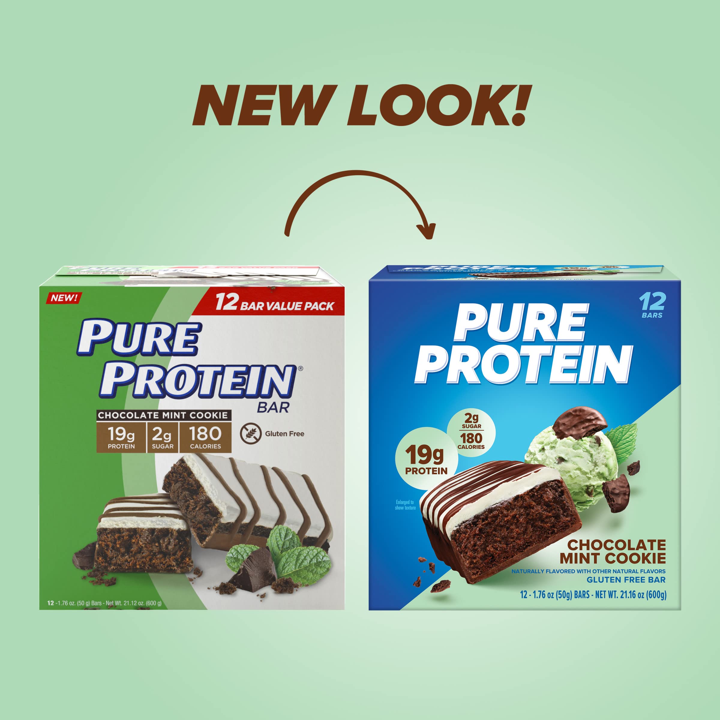 Pure Protein Chocolate Peanut Butter Protein Bars – 20g Protein, 3g Sugar, 190 Calories (12 count) Low Sugar* High Protein Snack - Gluten Free - Perfect for a Healthy Snack