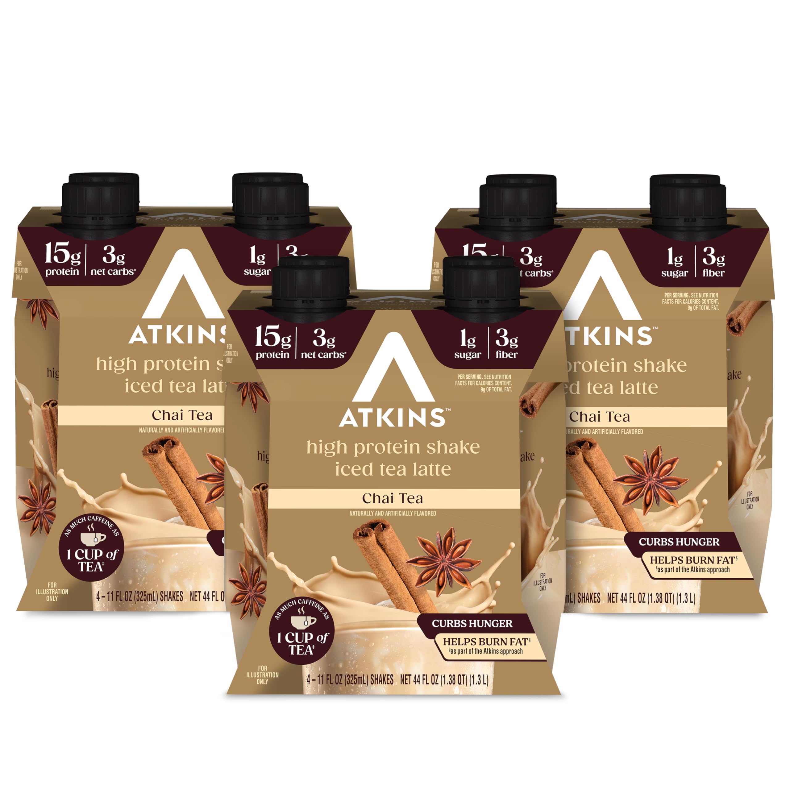 Atkins Mocha Latte Iced Coffee Flavored Protein Shake, High Protein, Low Glycemic, Low Carb and Low Sugar Shakes, Keto-Friendly, 12 Pack