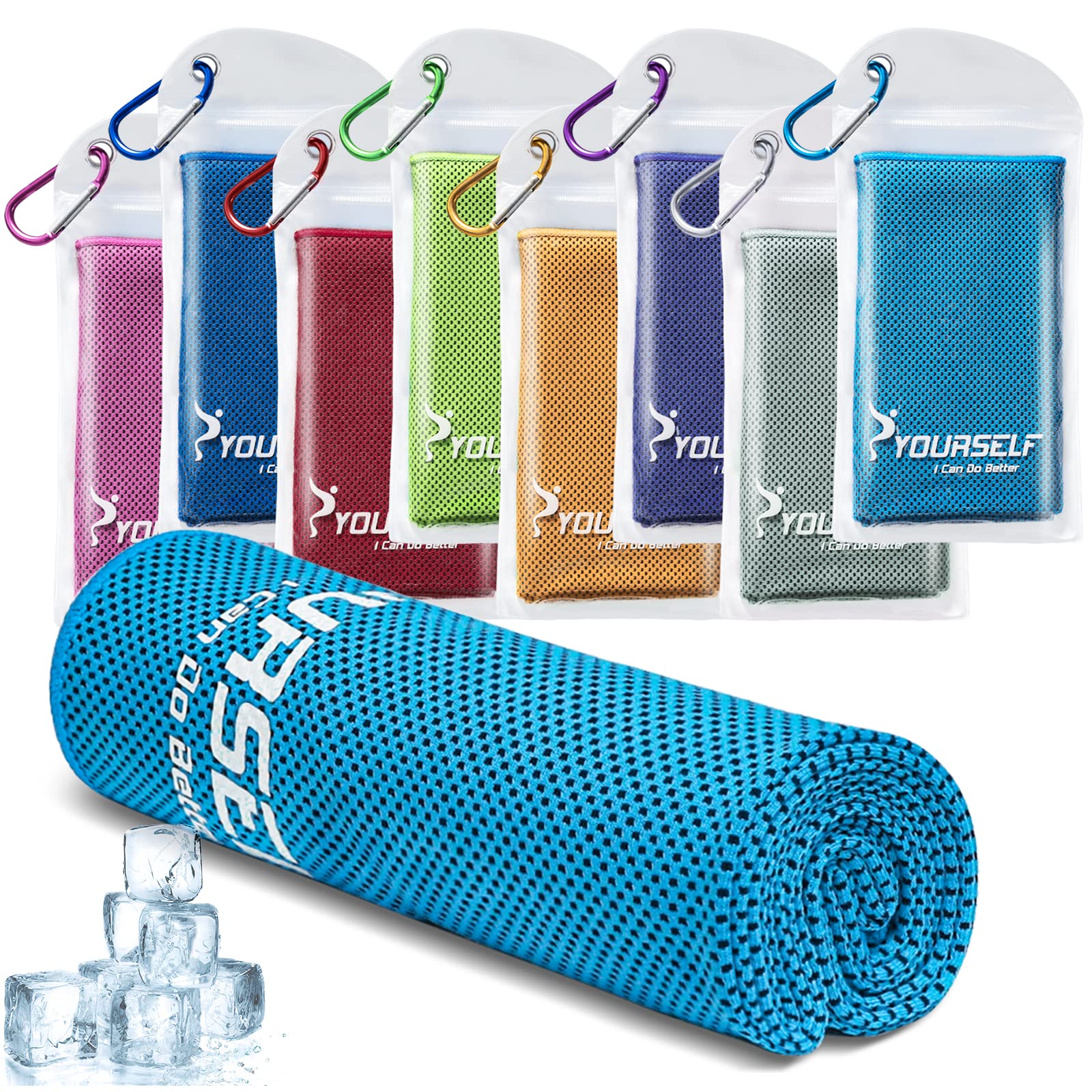SYOURSELF Cooling Towel, Cooling Towels for Neck,40" x 12"Ice Towel for Instant Cooling Relief, Soft Breathable Chilly Towel, Perfect Yoga, Golf, Sports, Gym, Workout, Athletes Towel (1PC-Orange)