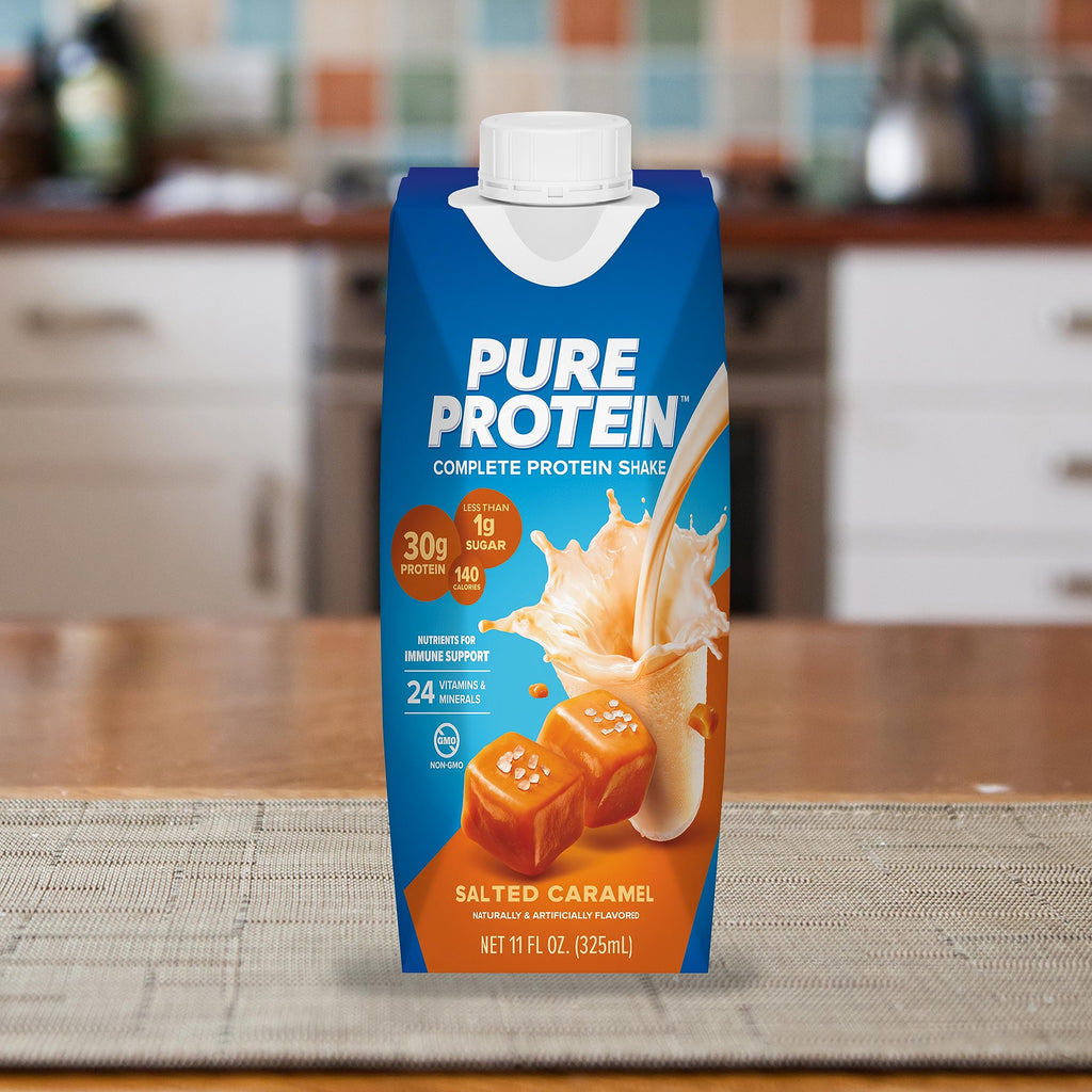 Pure Protein Chocolate Protein Shake, 30g Complete Protein, Ready to Drink and Keto-Friendly, Vitamins A, C, D, and E plus Zinc to Support Immune Health, 11oz Bottles, 12 Pack