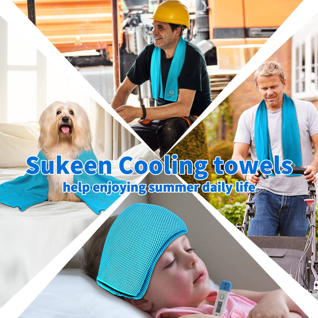 Sukeen Cooling Towel for Neck and Face (40"x12"), Microfiber Bulk Cooling Towels for Athletes Cooling Neck Wraps Instant Cooling Towels for Yoga,Gym,Golf,Running,Fitness and Workout