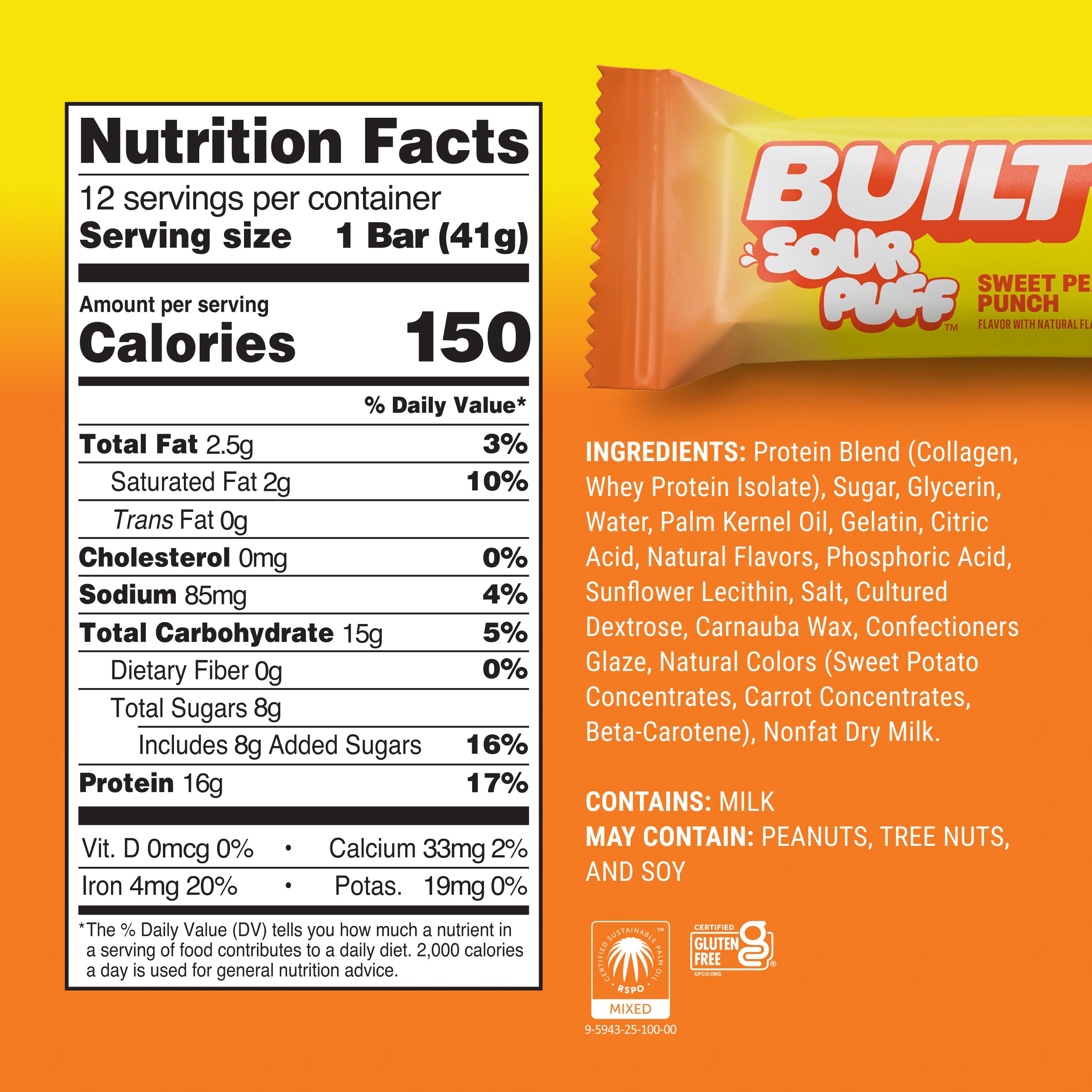 BUILT Bar Puff Protein Bars - Variety Pack - 15-17g Protein Snack Bars with Collagen - Calorie Conscious & Gluten Free - 12 Count, Variety May Vary | Protein Snack Bars with Collagen, Calorie Conscious, Gluten Free