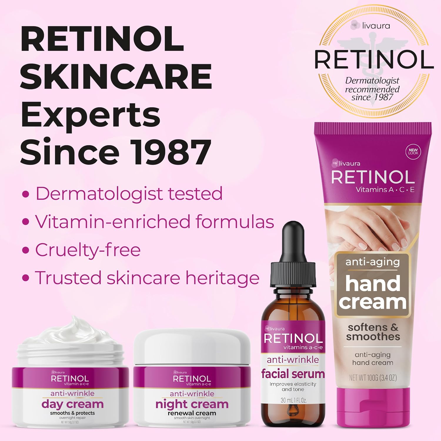 LIVAURA Retinol Under Eye Patches - Eye Masks for Dark Circles and Bags | Cooling collagen under-eye patches that de-puff, hydrate and smooth dark circles, bags and fine lines - anti-aging eye pads