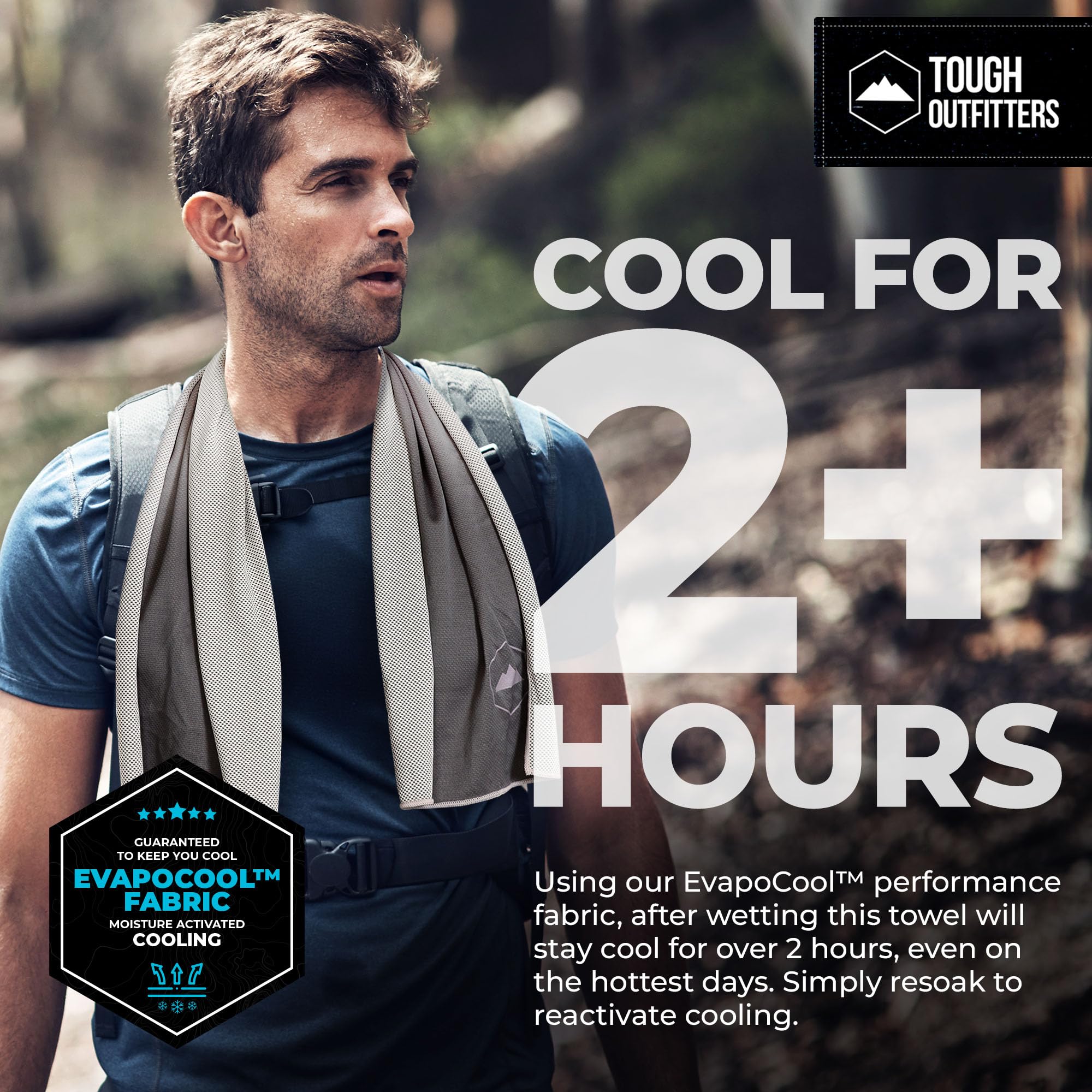 Tough Outdoors Cooling Towels for Neck Face - Neck Cooling Towel for Hot Weather Yoga Sports Golf Sweat - Instant Cold Towel