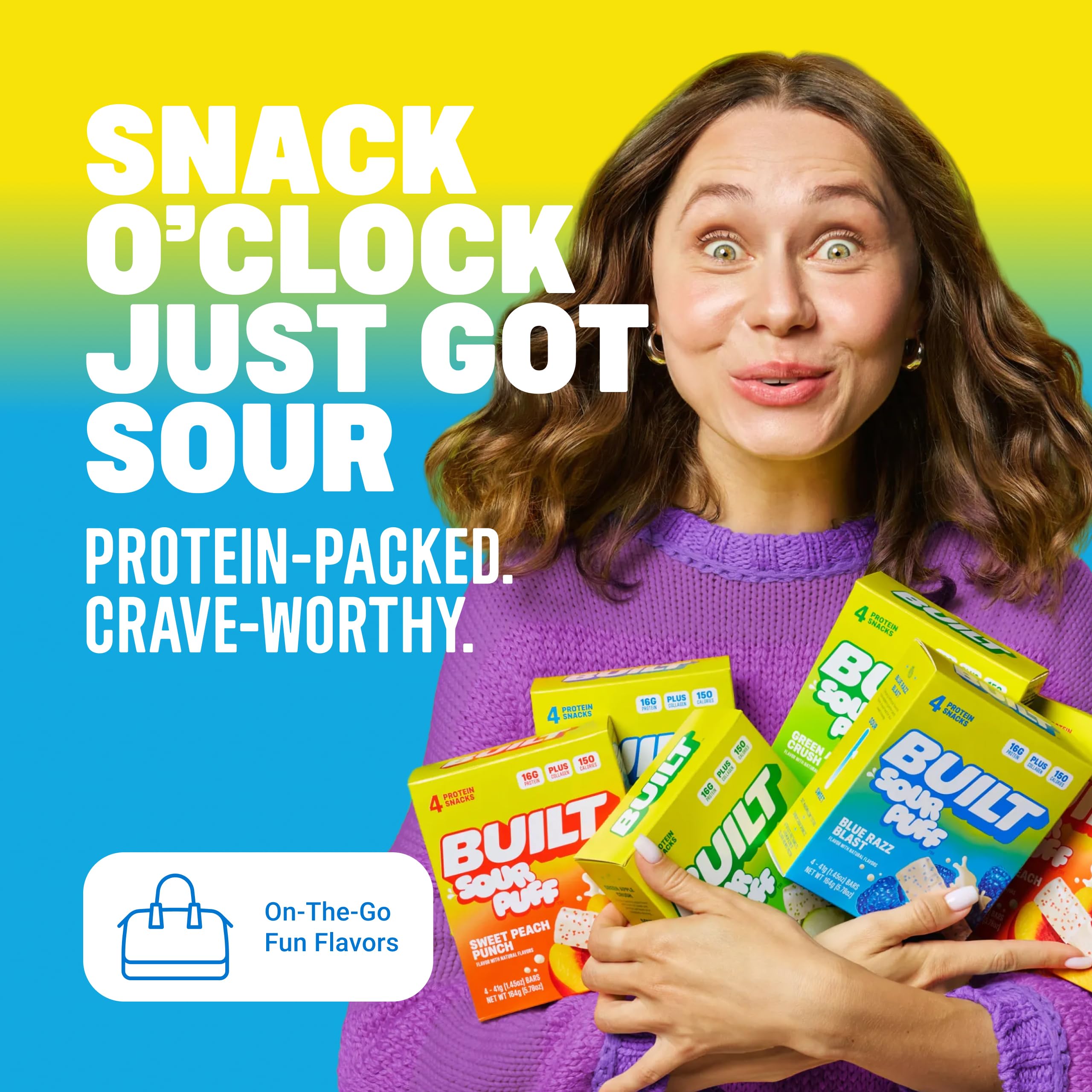 BUILT Bar Puff Protein Bars - Variety Pack - 15-17g Protein Snack Bars with Collagen - Calorie Conscious & Gluten Free - 12 Count, Variety May Vary | Protein Snack Bars with Collagen, Calorie Conscious, Gluten Free