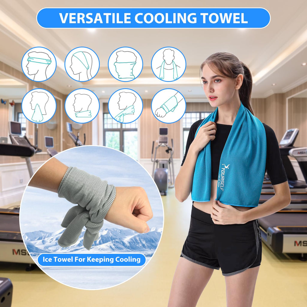 SYOURSELF Cooling Towel, Cooling Towels for Neck,40" x 12"Ice Towel for Instant Cooling Relief, Soft Breathable Chilly Towel, Perfect Yoga, Golf, Sports, Gym, Workout, Athletes Towel (1PC-Orange)