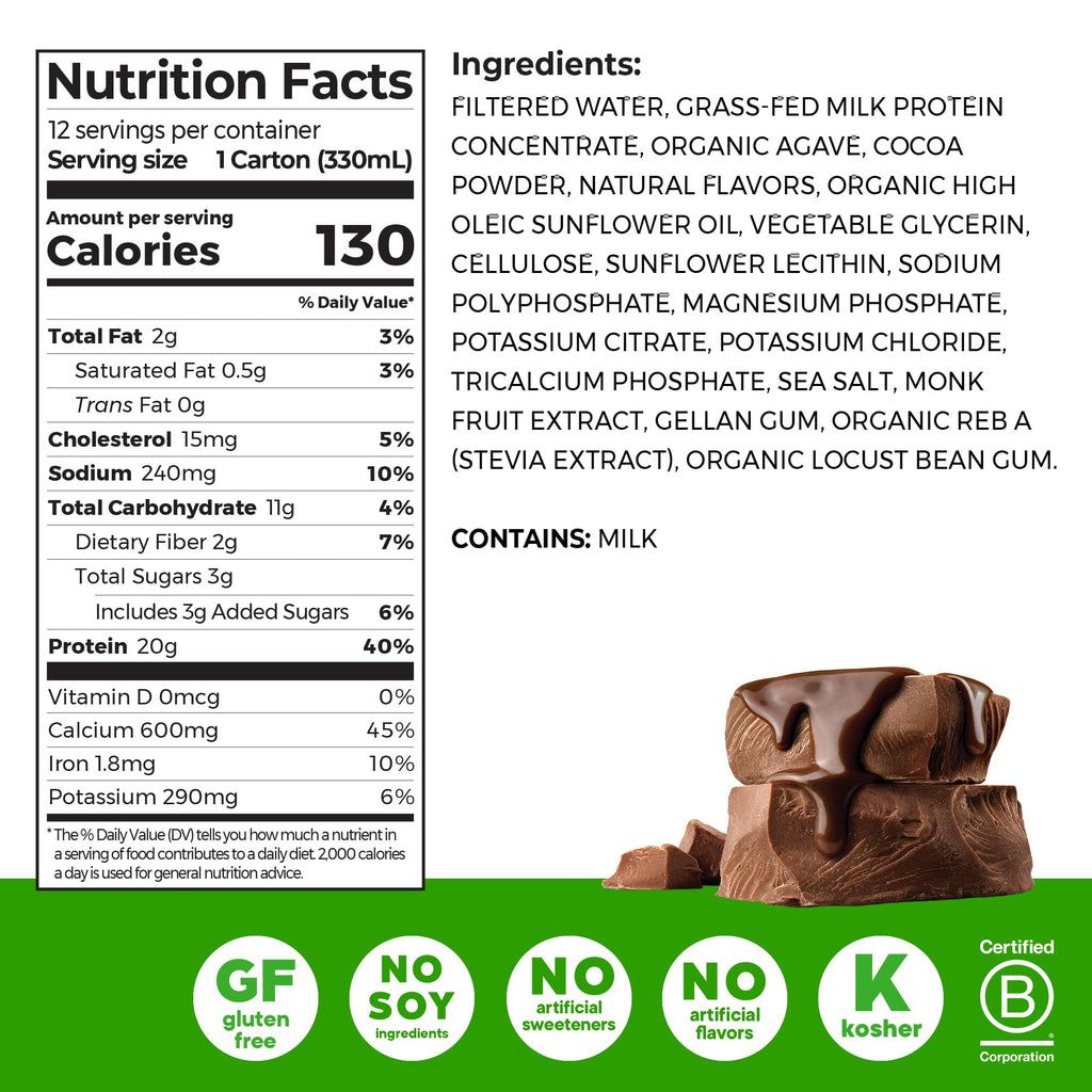 Orgain Clean Protein Shake, Grass Fed Dairy, Vanilla Bean - 20g Whey High Protein, Kosher, Ready to Drink, Low Net Carbs, Gluten Free, No Soy Ingredients, 11 Fl Oz (Pack of 12)