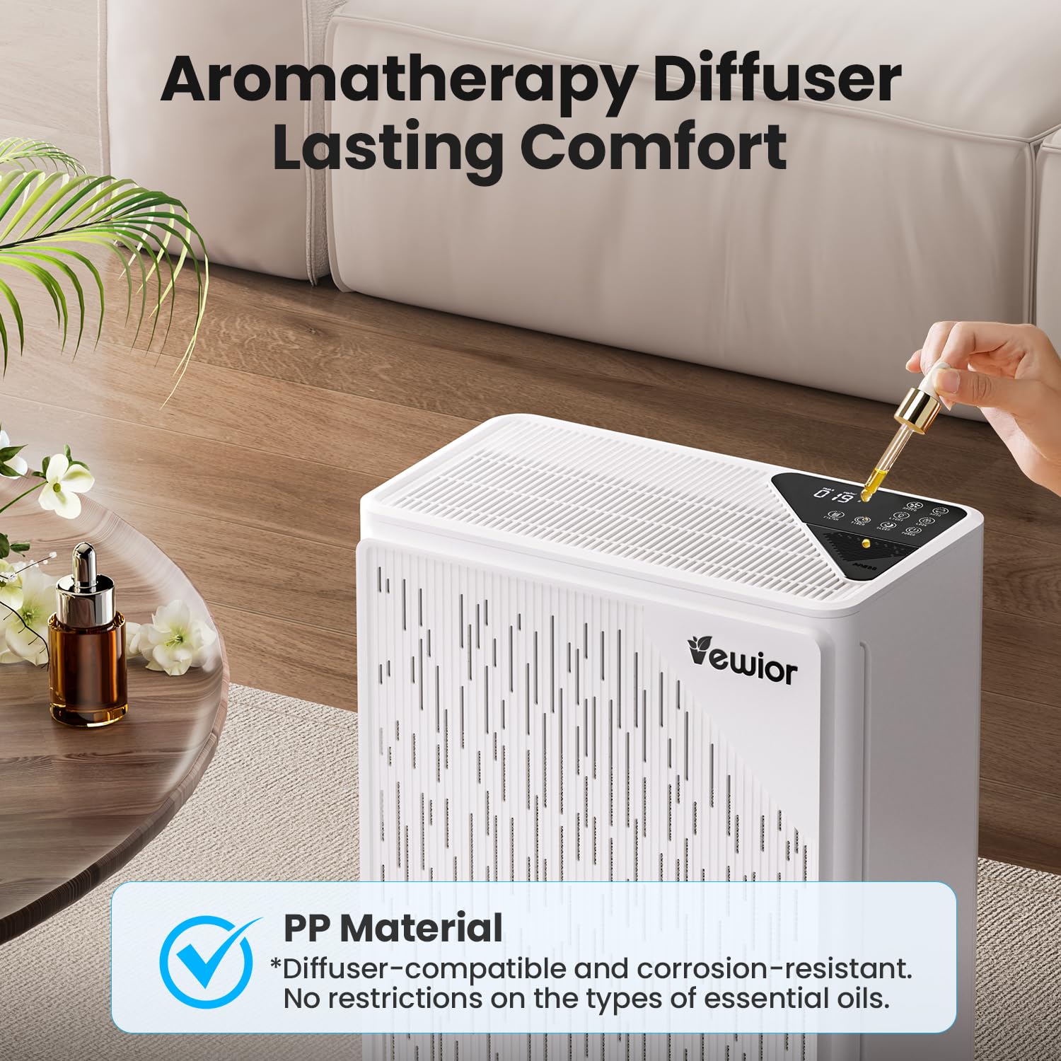 VEWIOR Air Purifiers For Home Large Room Up To 2200 sqft H13 HEPA Air Purifiers Filter With Fragrance Sponge Timer Washable Filter Cover,15 DB Quiet Air Cleaner For Pets Dander Smell Smoke Pollen