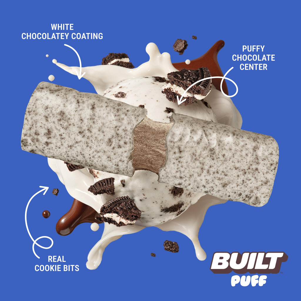 BUILT Bar Puff Protein Bars - Variety Pack - 15-17g Protein Snack Bars with Collagen - Calorie Conscious & Gluten Free - 12 Count, Variety May Vary | Protein Snack Bars with Collagen, Calorie Conscious, Gluten Free