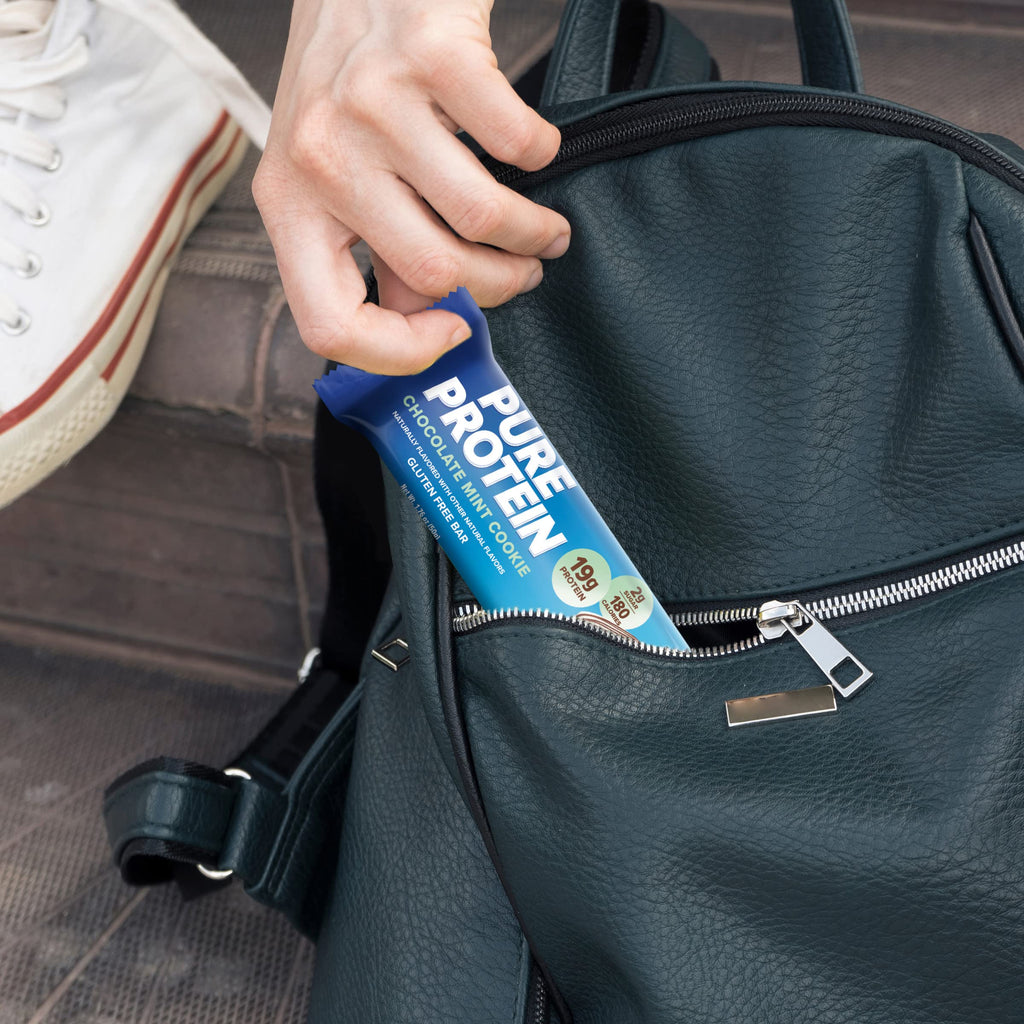 Pure Protein Chocolate Peanut Butter Protein Bars – 20g Protein, 3g Sugar, 190 Calories (12 count) Low Sugar* High Protein Snack - Gluten Free - Perfect for a Healthy Snack