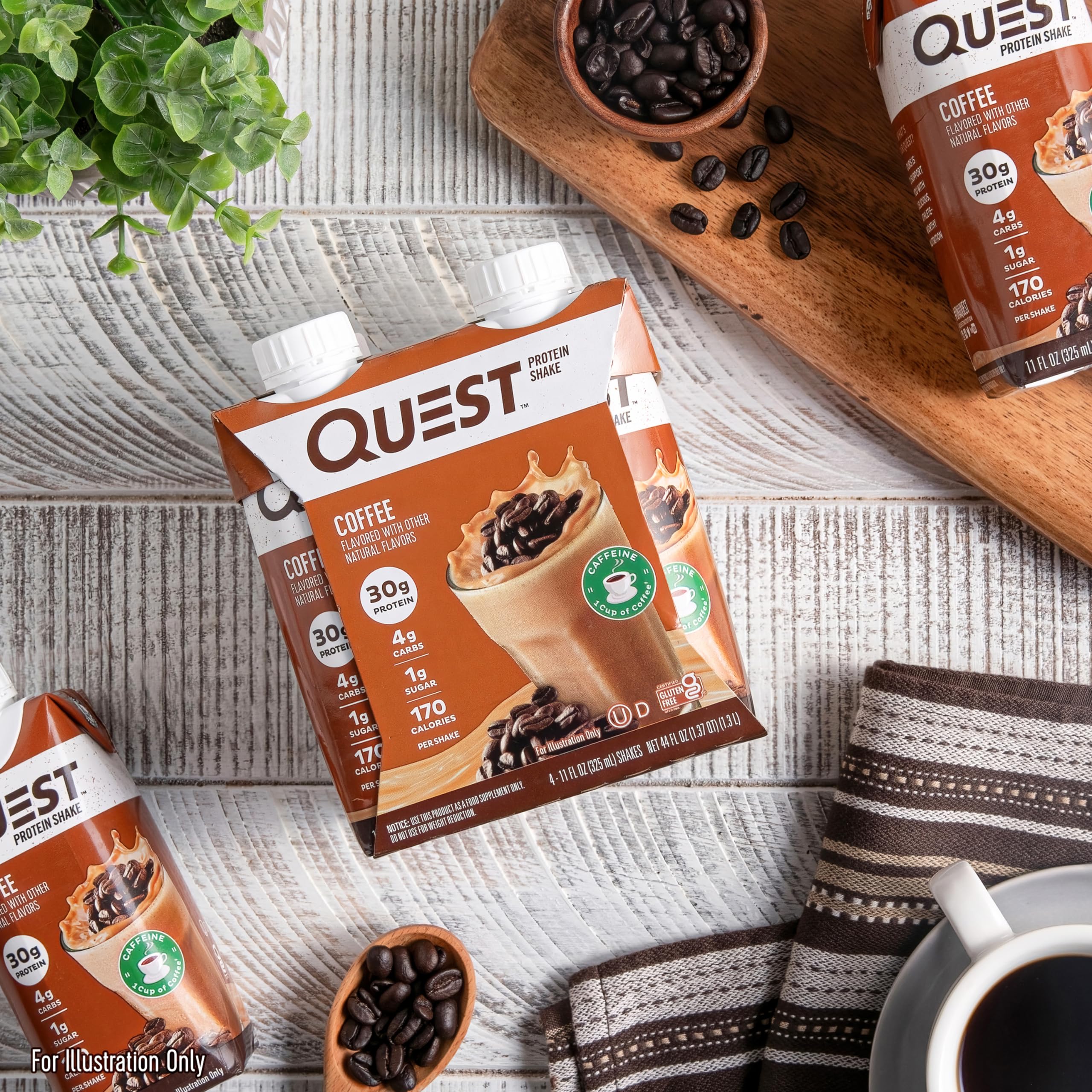 Quest Nutrition Ready to Drink Vanilla Protein Shake, 30g Protein, 3g Net Carbs, Gluten Free, Keto Friendly, 11 fl.oz 4 Count (Pack of 3)