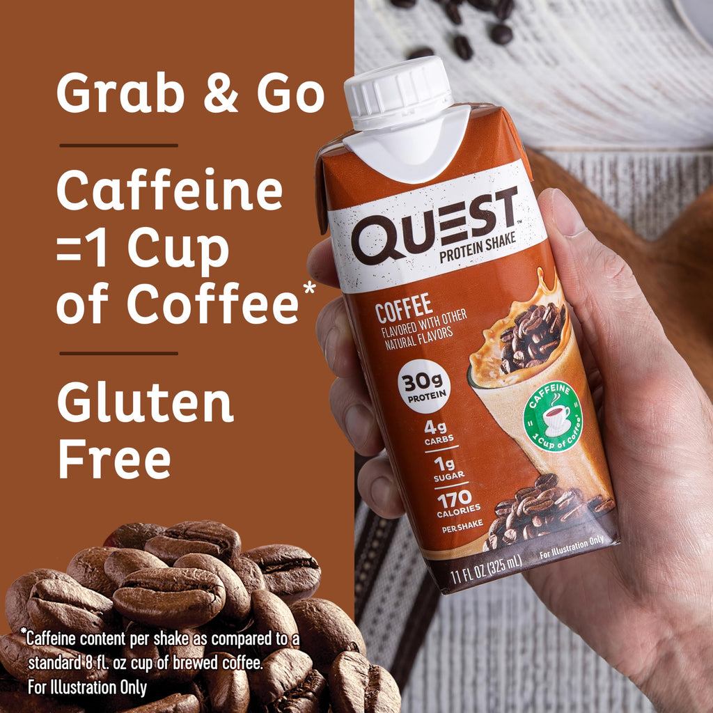 Quest Nutrition Ready to Drink Vanilla Protein Shake, 30g Protein, 3g Net Carbs, Gluten Free, Keto Friendly, 11 fl.oz 4 Count (Pack of 3)