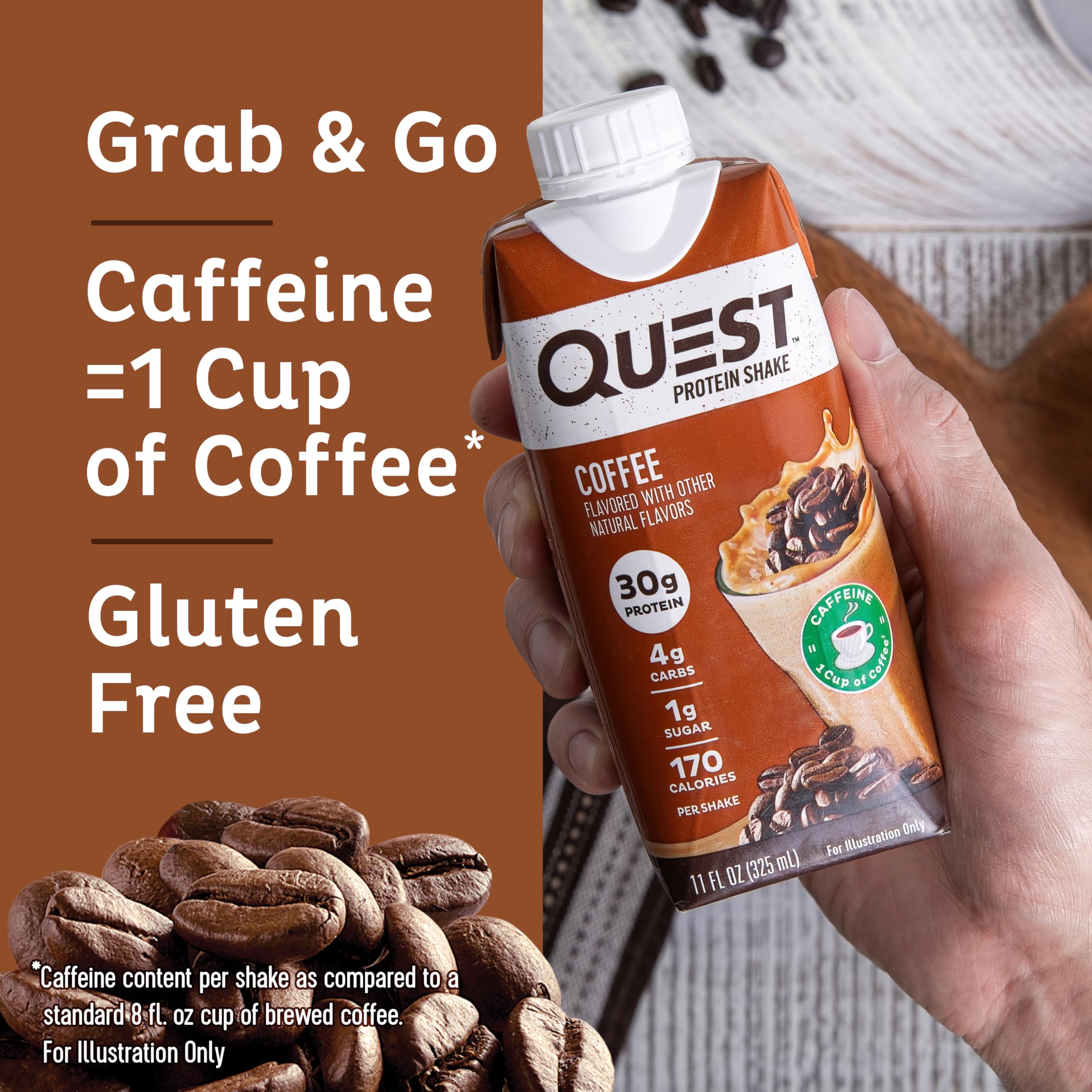 Quest Nutrition Ready to Drink Vanilla Protein Shake, 30g Protein, 3g Net Carbs, Gluten Free, Keto Friendly, 11 fl.oz 4 Count (Pack of 3)