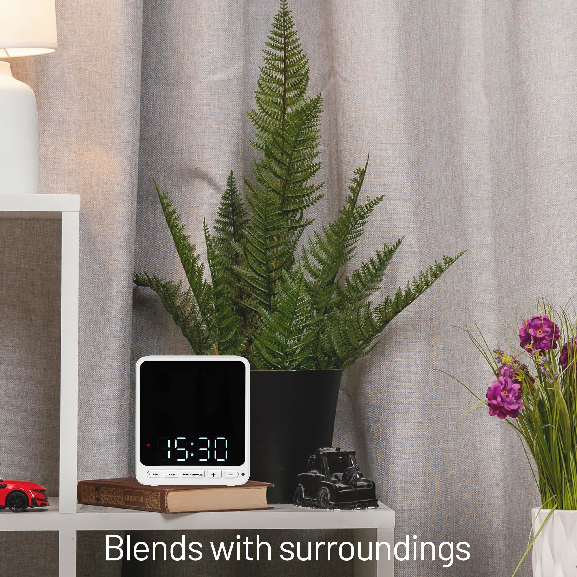 Wasserstein Alarm Clock Case for Blink Mini - Black Version - Discreet Cover for Low-Key Camera Placement - NOT Compatible with Blink Mini 2 (White Version) - Camera NOT Included