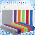 Hosuly 6 Pack Cooling Towels 40" x 12" Sport Towels, Cooling Rag for Neck and Face Ice Breathable Chilly Portable Neck Wraps for Yoga(Black)