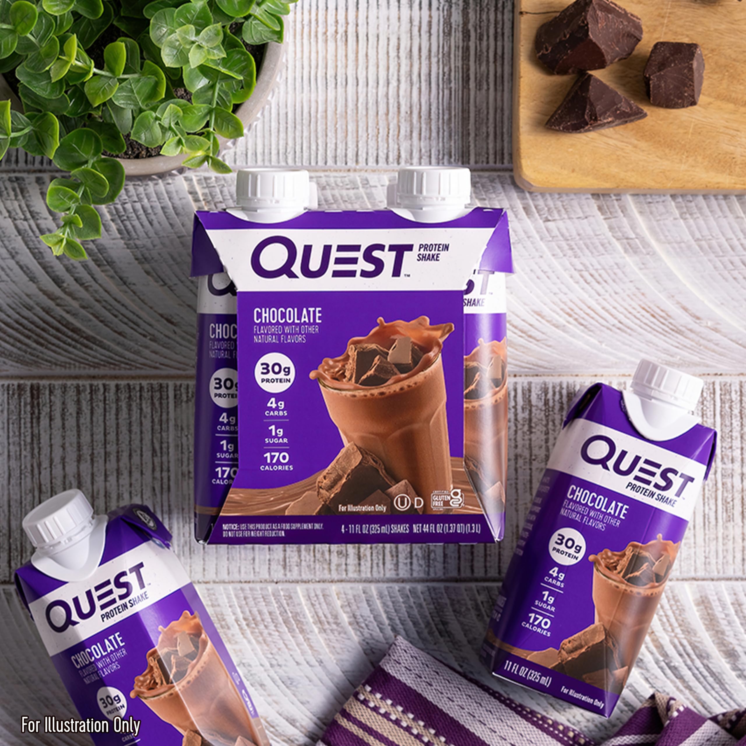Quest Nutrition Ready to Drink Vanilla Protein Shake, 30g Protein, 3g Net Carbs, Gluten Free, Keto Friendly, 11 fl.oz 4 Count (Pack of 3)