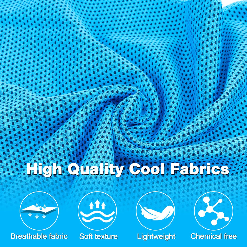 MENOLY 10 Pack Cooling Towels, 40"x12" Cooling Towels for Neck and Face with Breathable Carrying Bags,Soft Microfiber Instant Cooling Rags, Gym Workout Sweat Towel for Sports, Yoga, Camping, Running