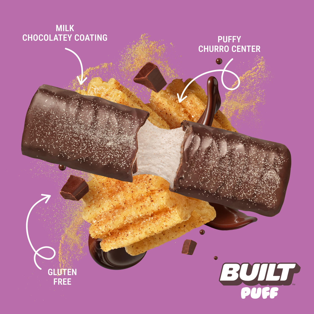 BUILT Bar Puff Protein Bars - Variety Pack - 15-17g Protein Snack Bars with Collagen - Calorie Conscious & Gluten Free - 12 Count, Variety May Vary | Protein Snack Bars with Collagen, Calorie Conscious, Gluten Free