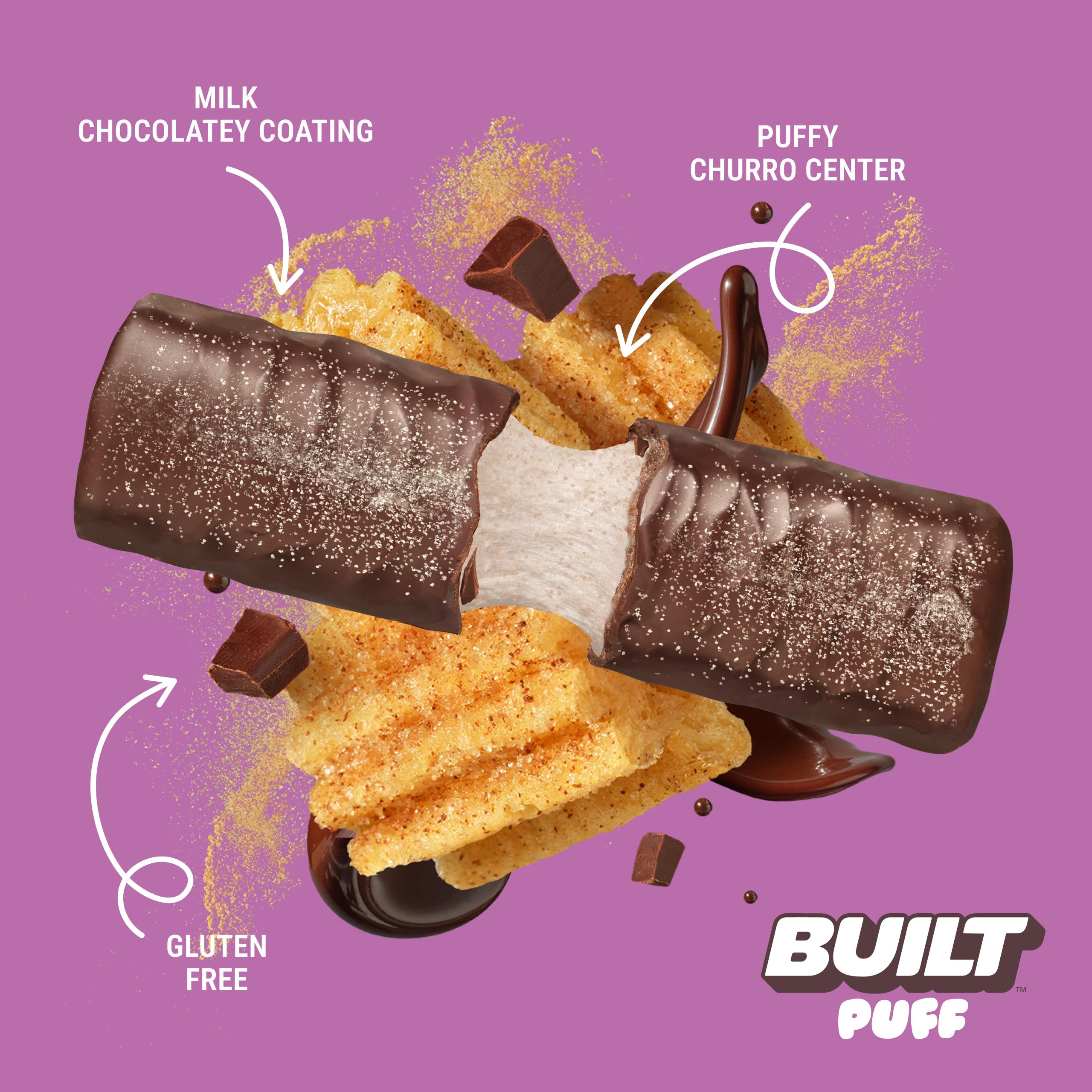 BUILT Bar Puff Protein Bars - Variety Pack - 15-17g Protein Snack Bars with Collagen - Calorie Conscious & Gluten Free - 12 Count, Variety May Vary | Protein Snack Bars with Collagen, Calorie Conscious, Gluten Free